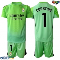 Otroški Nogometni dresi Real Madrid Thibaut Courtois #1 Vratar Gostujoči 2025-26 Kratek Rokav (+ Kratke hlače)